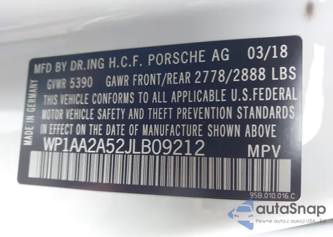 2018 Porsche Macan z USA, uszkodzony, nr VIN WP1AA2A52JLB09212